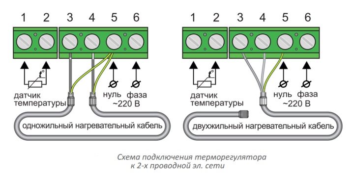 Схема подключения терморегулятора на теплый пол